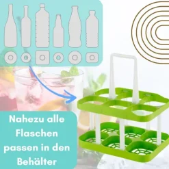 2er Set Flaschentasche Flaschenträger 6 Flaschen Flaschenkorb Flaschensammler Flaschenaufbewahrung Flaschenkörbe & -Träger Flaschen Aufbewahrung