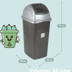 2er Set Mülleimer Schwingdeckel Mülleimer Küche 60l Groß Schwingeimer Mülltrenner Abfalleimer Küche Mülleimer mit Deckel Küchenabfalleimer