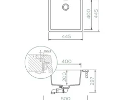 Flächenbündige Spüle SCHOCK Greenwich N-100 FB 445 x 445 mm puro GREN100FBPUR