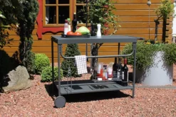 Grill-Serviertisch mit Rollen, anthrazit, 100 x 48 x 73 cm