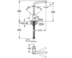 GROHE Küchenarmatur MINTA hard graphite gebürstet 31375AL0