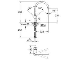 GROHE Küchenarmatur MINTA schwarz matt 32917KS0