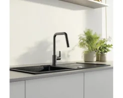 Grohe Quickfix Küchenarmatur mit Handbrause START schwarz matt 306312430