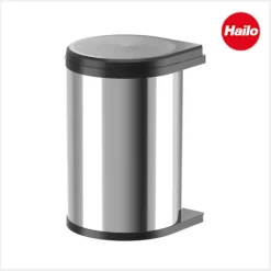 Hailo 3520001 Abfallsammler 20 l Edelstahl/schwarz für Drehtür