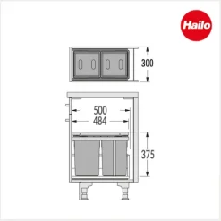 Hailo Abfallsammler 3669002 dunkelgrau 30 l mit Biodeckel Einbau Mülleimer für 30 cm Auszug