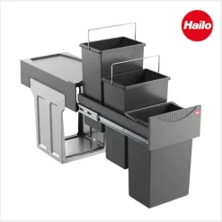 Hailo Abfallsammler 3666131 für TZ Swing Terzett 3x10 Liter Mülltrennsystem Kunststoff Küchenschrank Einbau