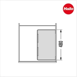 Hailo Universalablage 3271151 Ablage mit Kehr-Set 289 x 480 x 158 mm Metall weiß