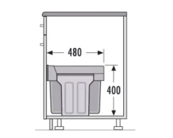 Hailo Abfallsammler 3666108 TA Swing Tandem 2 x 15 L Vollauszug Kunststoff Metall für 30 cm Schrank
