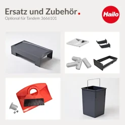 Hailo Abfallsammler 3666191 TZ Swing Terzett 2x7 + 15 Liter Mülltrennsystem Kunststoff Küchenschrank Einbau