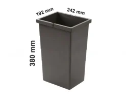 Hailo 13 Liter Inneneimer 1132959 dunkelgrau 242 x 192 x 380 mm