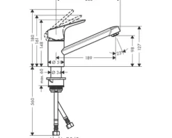hansgrohe Küchenarmatur FOCUS 100 M43 edelstahl gebürstet 71818800