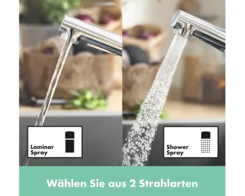 hansgrohe Küchenarmatur mit Handbrause ZESIS LEAN M34 chrom 74814000