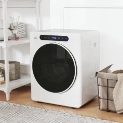 HOMCOM Mini Ablufttrockner 3 kg Wäschetrockner mit Desinfektion, 6 Programmen, 1000W Trockner mit Touch-Screen, 3 Temperaturen und Timer, für Wohnmobile, Haus, Weiß