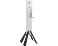 Hygienestation Desinfektionsständer aus Holz lichtgrau 140 cm inkl. 1 l Desinfektionsspender