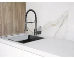 Küchenarmatur flexibel mit Brause TIBER graphit matt