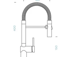 Küchenarmatur mit Einhebelmischer SINA edelstahlfinish 515000