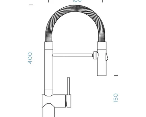 Küchenarmatur mit Einhebelmischer SINA edelstahlfinish 515000