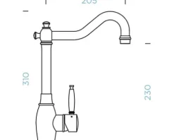 Küchenarmatur mit Einhebelmischer RESI gold 513000