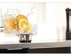 Küchenrückwand mySPOTTI pop Aqua-Orange 59x41 cm