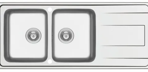 Küchenspüle 116x50cm Einbauspüle Alea 80cm Unterschrank 2 Becken Doppelspüle