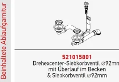 Küchenspüle 116x50cm Einbauspüle Alea 80cm Unterschrank 2 Becken Doppelspüle