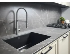 KEO Küchenarmatur flexibel mit Brause CAI CoolStart Schnellmontage von Unten "Quickfix" chrom