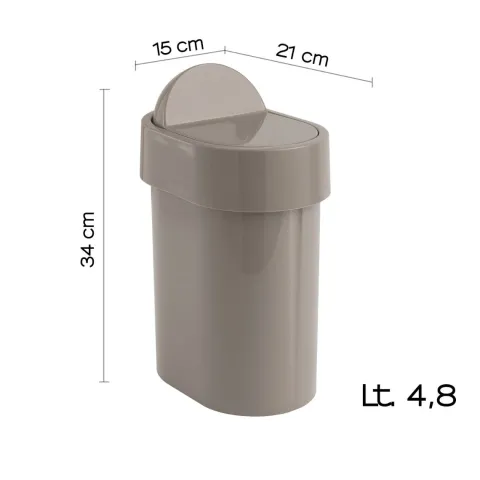 4,8-L-Abfalleimer aus Propylux in Taubengrau | Iris