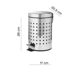 3-Liter-Mülleimer aus Edelstahl in runder Form