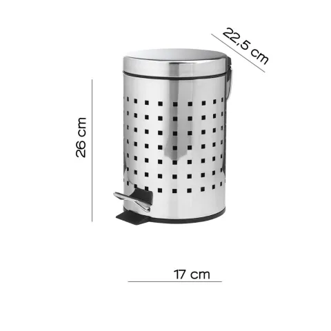 3-Liter-Mülleimer aus Edelstahl in runder Form