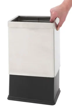 PROREGAL Doppelwandiger Eckiger Edelstahl Papierkorb 10 Liter HxBxT 27,5 x 16,5 x 22,5 cm Silber