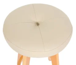 PROREGAL 2er-Set Barhocker drehbar und einfach Sitzhöhe 67cm Holz Kunstleder drehbar Creme helle Beine Barstuhl Tresenhocker