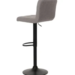 PROREGAL 2er-Set Barhocker gepolstert mit Lehne Sitzhöhe 63-83cm höhenverstellbar drehbar Stoff Boucle Grau| Tresenhocker Barstuhl