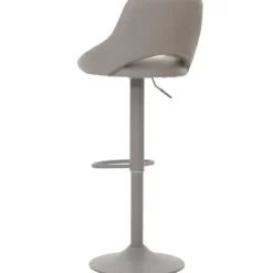 PROREGAL 2er-Set Barhocker gepolstert mit Lehne Sitzhöhe 60-82cm Fußablage drehbar Kunstleder Metall Grau Barstuhl Tresenhocker
