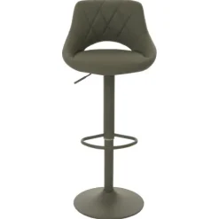 PROREGAL 2er-Set Barhocker gepolstert mit Lehne Sitzhöhe 60-82cm Fußablage drehbar Kunstleder Metall Grün Barstuhl Tresenhocker