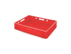 PROREGAL SuperSparSet 8 x Eurobehälter Fleischerkasten E1 HxBxT 12,5 x 40 x 60 cm 25 Liter Rot Fleischerkiste Fleischkiste Metzgerkiste Fleischbehälter