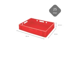 PROREGAL SuperSparSet 8 x Eurobehälter Fleischerkasten E1 HxBxT 12,5 x 40 x 60 cm 25 Liter Rot Fleischerkiste Fleischkiste Metzgerkiste Fleischbehälter