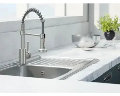 SERIES Küchenarmatur mit Brause TIBER edelstahl satiniert