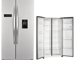 Side by Side Kühlschrank Wolkenstein WSBS518NFWDEIX BxHxT 90 x 177 x 66 cm Kühlteil 344 l Gefrierteil 185 l