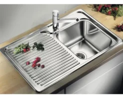 Spüle Blanco CLASSIC 40 S 780 x 510 mm edelstahl seidenglanz 511124 Becken rechts Mit Tropffläche
