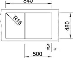 Spüle Blanco METRA 5 S 860 x 500 mm anthrazit 513044