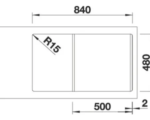 Spüle Blanco SONA 5 S 860 x 500 mm softweiß 527151