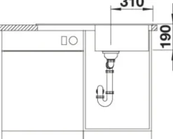 Spüle Blanco SONA 5 S 860 x 500 mm softweiß 527151