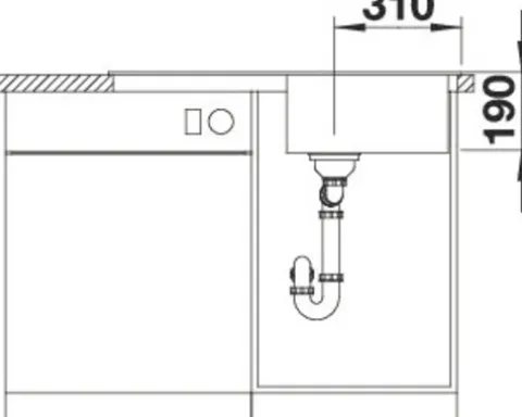 Spüle Blanco SONA 5 S 860 x 500 mm softweiß 527151