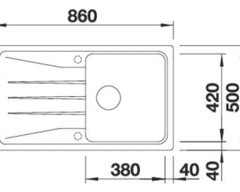 Spüle Blanco SONA 5 S 860 x 500 mm softweiß 527151