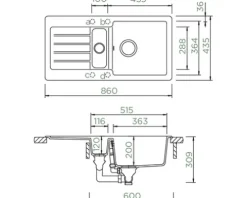 Spüle SCHOCK Typos D-150S A 860 x 435 mm asphalt TYPD150SAGAS
