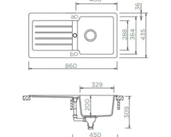 Spüle SCHOCK Typos D-100S A 860 x 435 mm nero TYPD100SAGNE