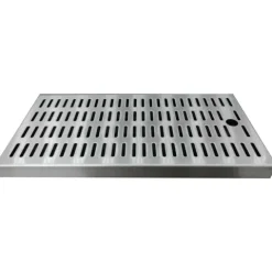 Tropfblech, Abtropfblech, Tropfschale - CNS zum Einlassen 440 mm x 240 mm inkl. Ablaufstutzen