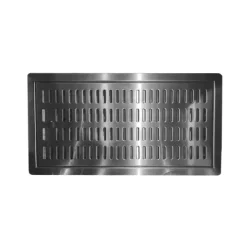 Tropfblech, Abtropfblech, Tropfschale - CNS zum Einlassen 440 mm x 240 mm inkl. Ablaufstutzen