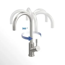 Villeroy & Boch Küchenarmatur Umbrella Flex, Hochdruck-Armatur, mit ausziehbarer Brause, wassersparend, Gold