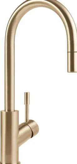 Villeroy & Boch Küchenarmatur Umbrella Flex, Hochdruck-Armatur, mit ausziehbarer Brause, wassersparend, Gold